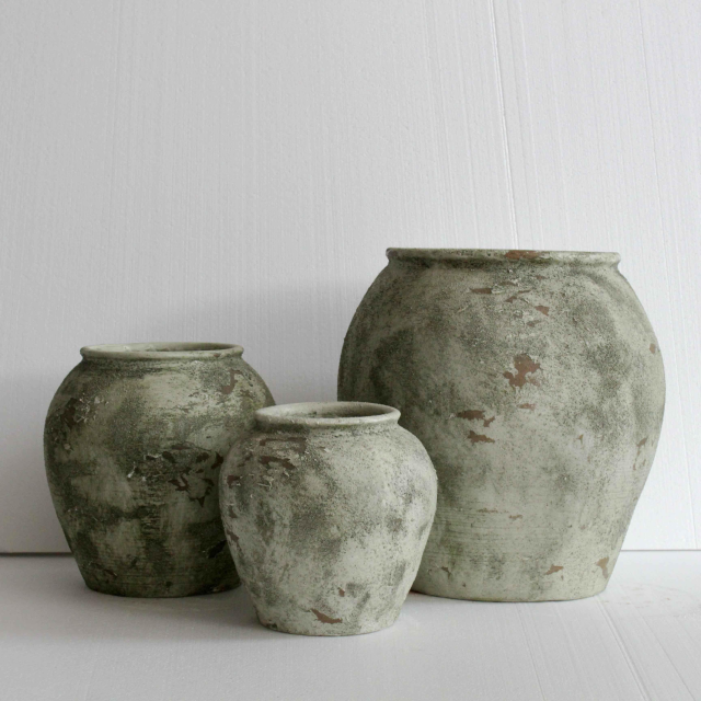 Wholesale vintage and aged magnesium oxide pottery pots and flower pots