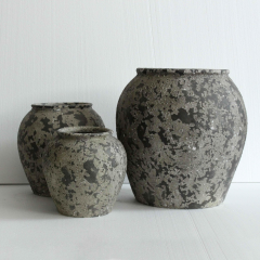 Wholesale mottled texture magnesium oxide flower pots