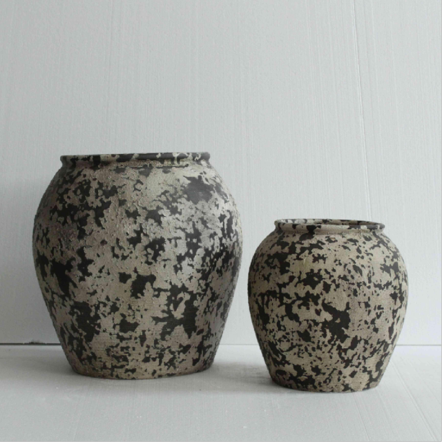 Wholesale mottled texture magnesium oxide flower pots