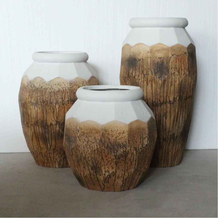 Wholesale Geometric Rhyolitic Magnesium Oxide Flower Pots