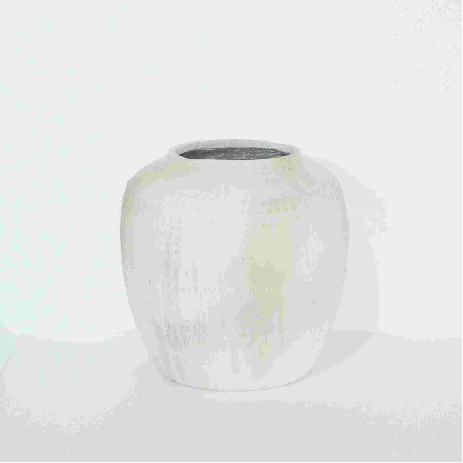 Wholesale white aged magnesium oxide flower pots