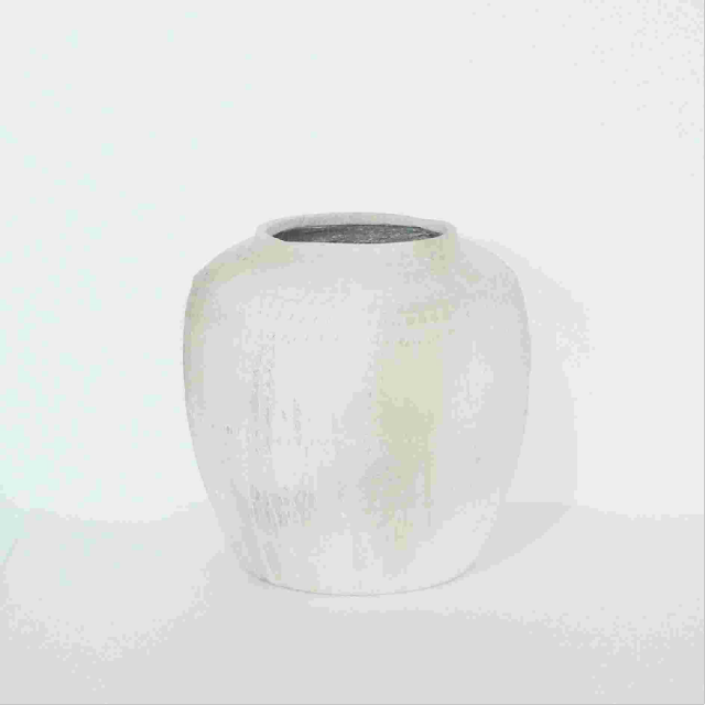 Wholesale white aged magnesium oxide flower pots