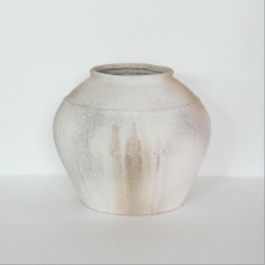 Wholesale white flowery magnesium oxide flower pots