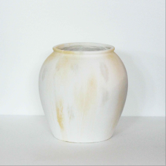 Wholesale white flowery magnesium oxide flower pots