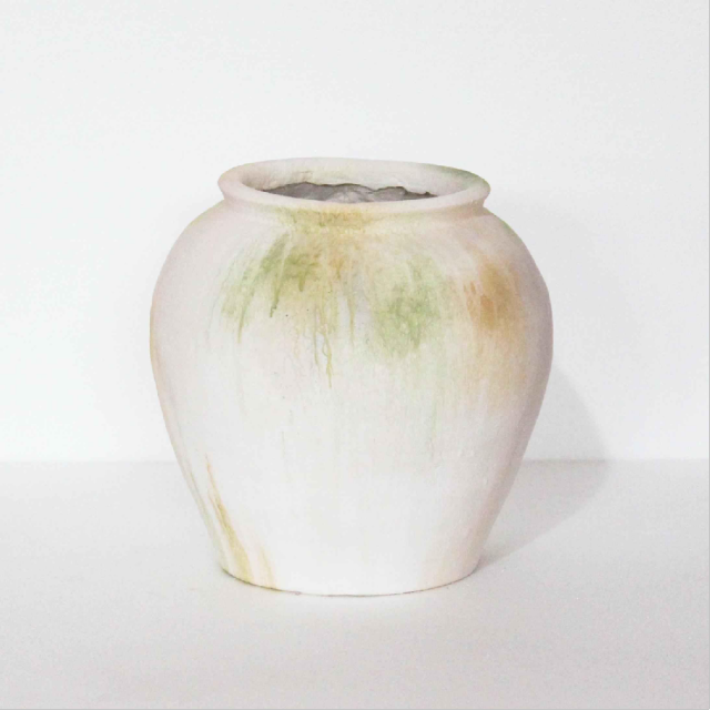 Wholesale mossy white flow magnesium oxide flower pots