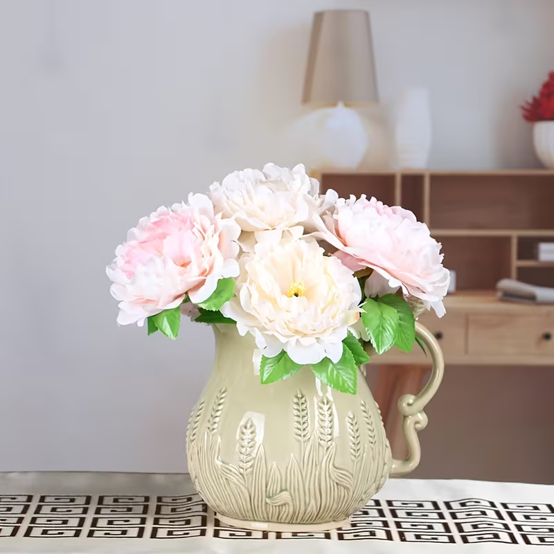 Wholesale wheat ear-printed ceramic vase