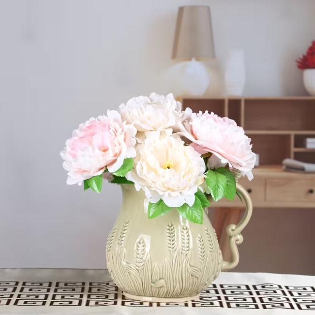 Wholesale wheat ear-printed ceramic vase