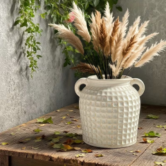 Wholesale Waffle Double-Eared Ceramic Vase
