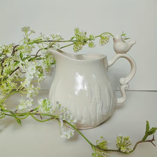 Wholesale wheat ear-printed ceramic vase