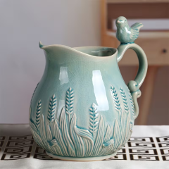 Wholesale wheat ear-printed ceramic vase
