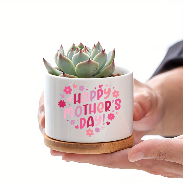 Wholesale Mother's Day Love Flower Ceramic Planters