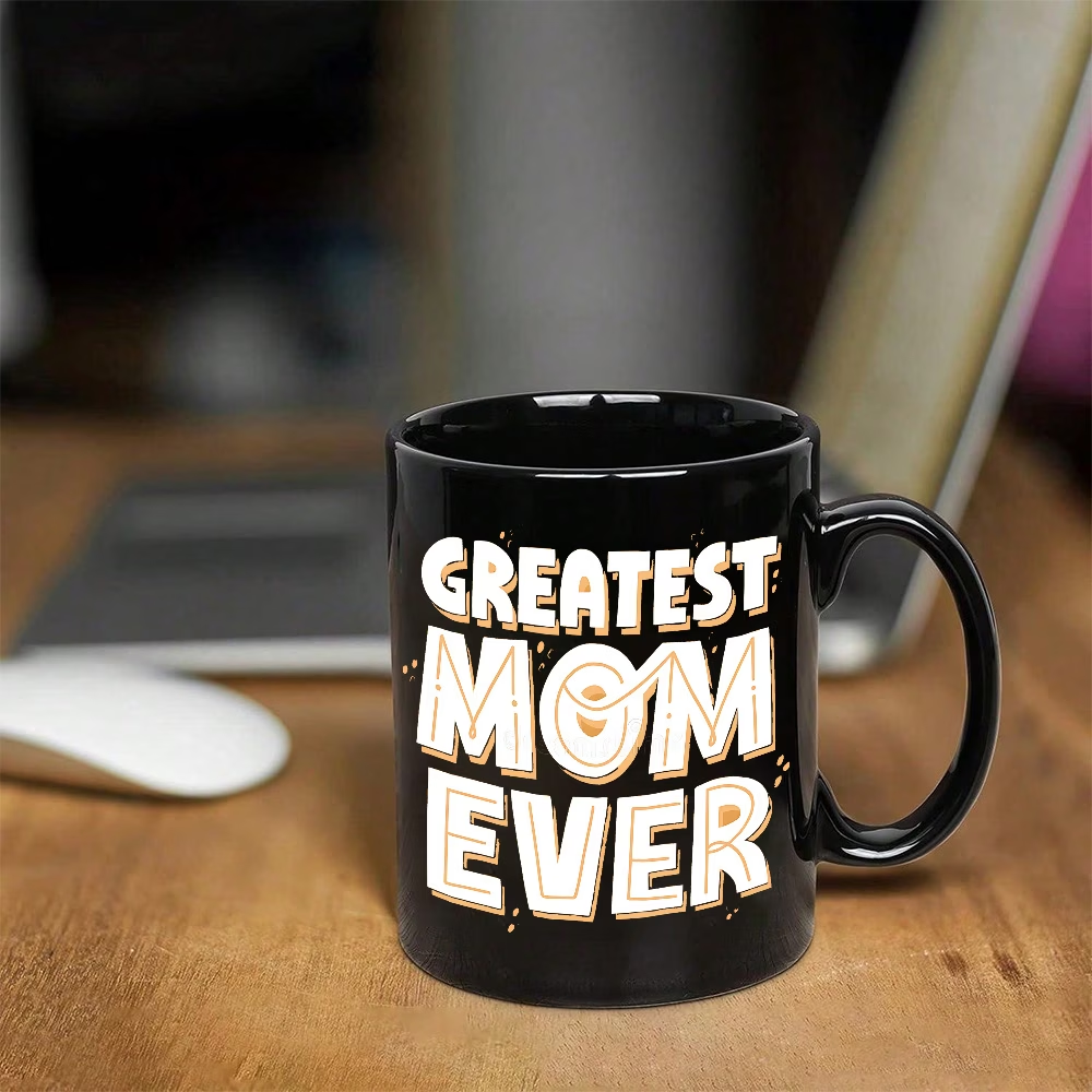 Wholesale dark black Mother's Day ceramic mugs