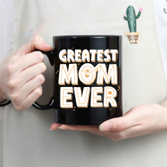 Wholesale dark black Mother's Day ceramic mugs