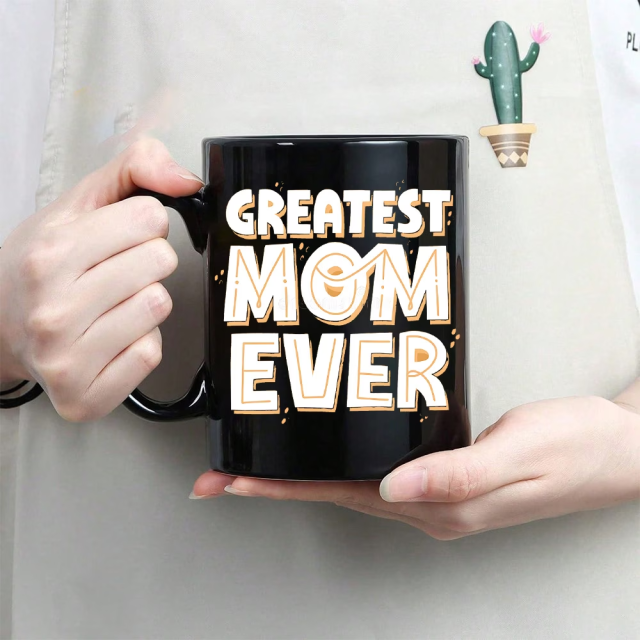 Wholesale dark black Mother's Day ceramic mugs