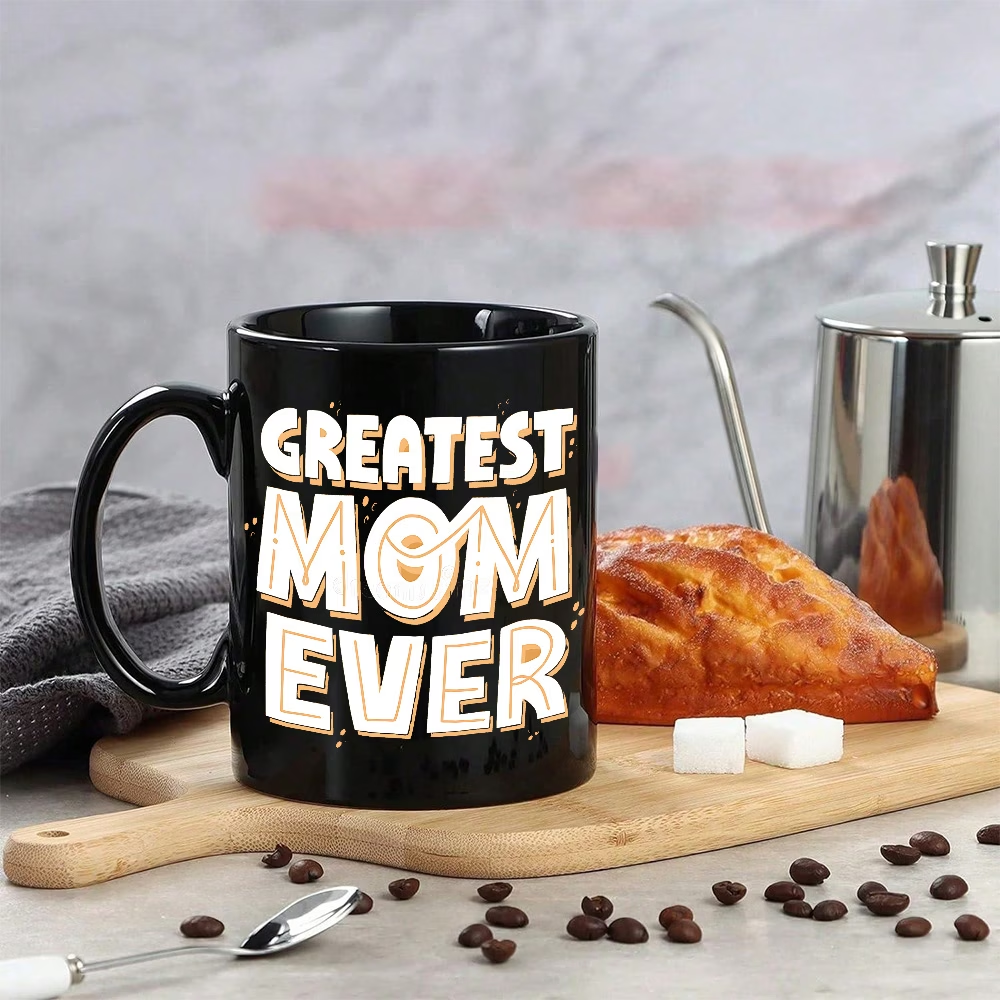 Wholesale dark black Mother's Day ceramic mugs