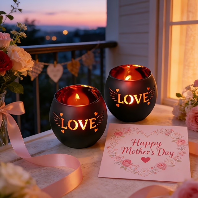 Wholesale Mother's Day Wings and Love Ceramic Candlesticks
