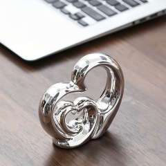 Wholesale Mother's Day Double Heart-Circling Ceramic Ornament