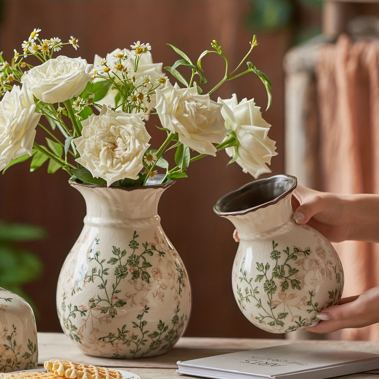 Wholesale French Retro Ice Crack Ceramic Vase