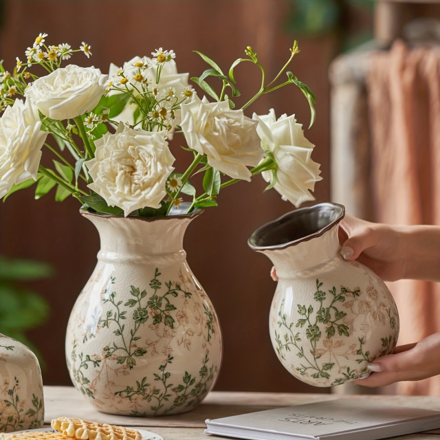 Wholesale French Retro Ice Crack Ceramic Vase