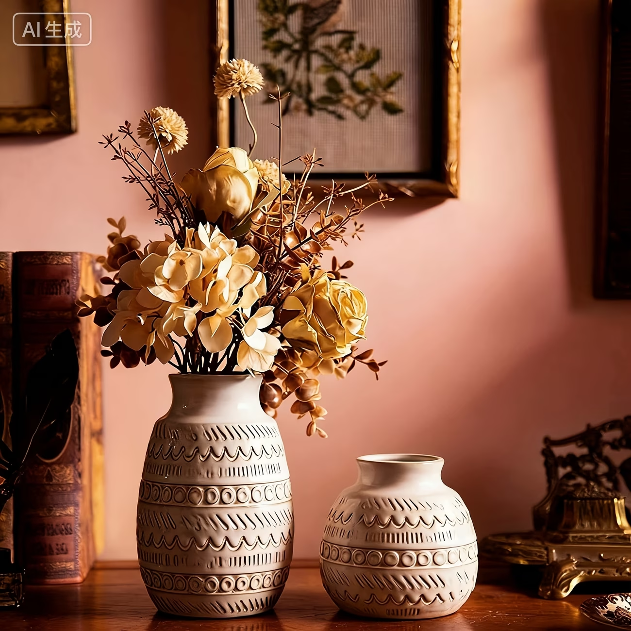 Wholesale Bohemian-style Relief Ceramic Vase