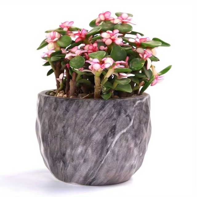 Wholesale diamond-patterned marble ceramic flower pots