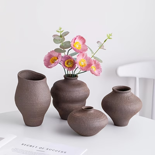 Wholesale Handmade Earthenware Texture and Vintage Aging Ceramic Vase