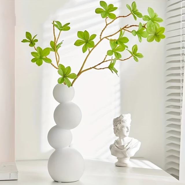 Wholesale Stacked Spherical Candy Skewers with Geometric Shaped Ceramic Vase