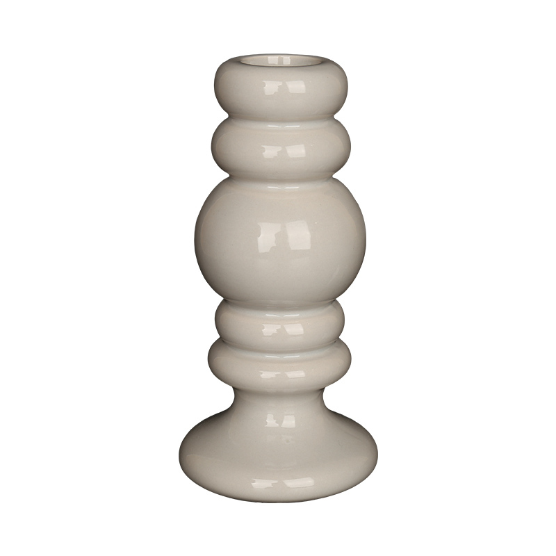 Wholesale Glossy Geometric Ceramic Candlestick Holder