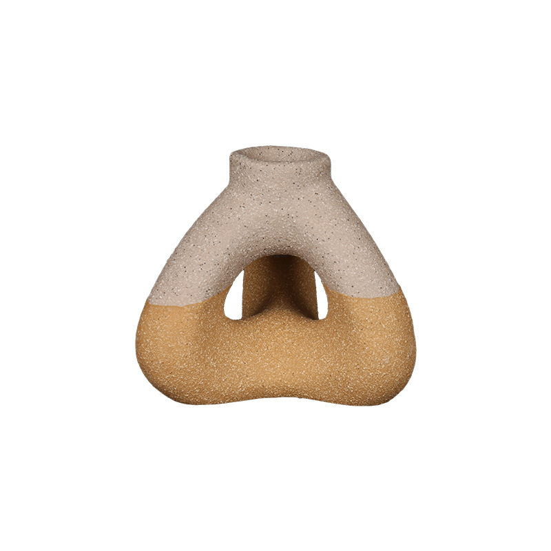 Wholesale Two-Tone Sand Glaze Ceramic Wax Melt Burner & Candlestick Holder Gift Set