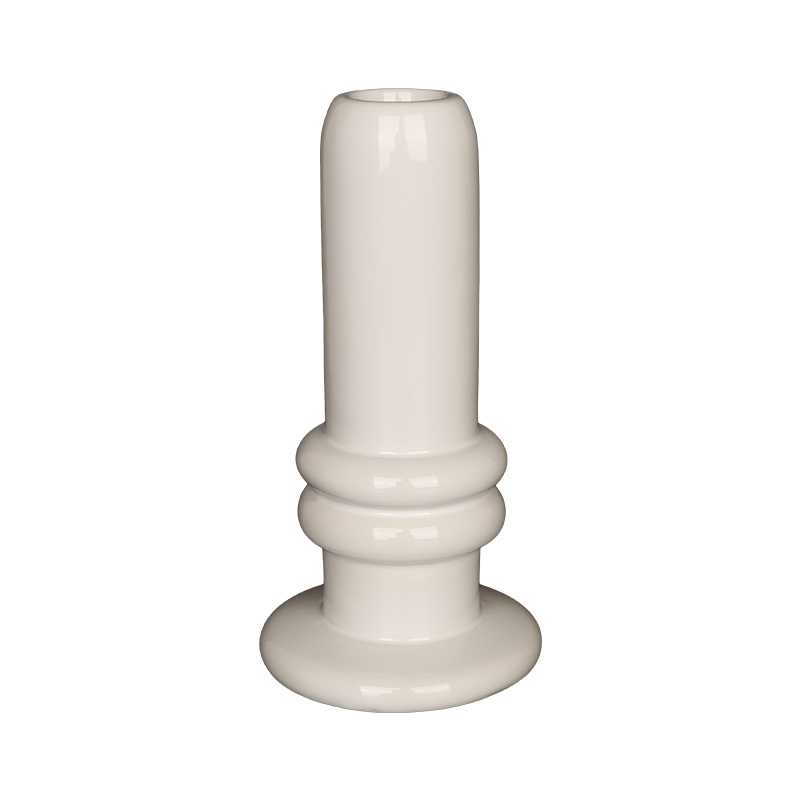 Wholesale Glossy Geometric Ceramic Candlestick Holder