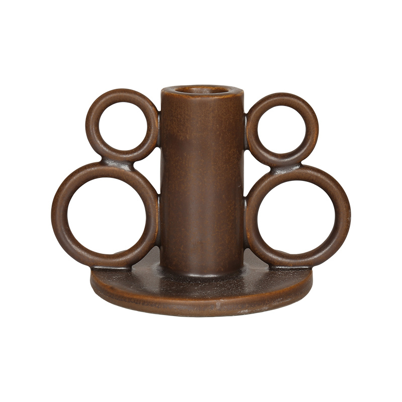 Wholesale Dark Brown Matte Ceramic Wax Melt Burner & Candlestick Holder Gift Set