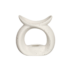 Wholesale Solid Sand Glaze Ceramic Candlestick & Wax Melt Burner, White & Ochre Color