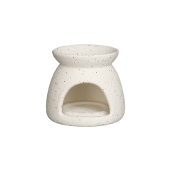 Wholesale Solid Sand Glaze Ceramic Candlestick & Wax Melt Burner, White & Ochre Color