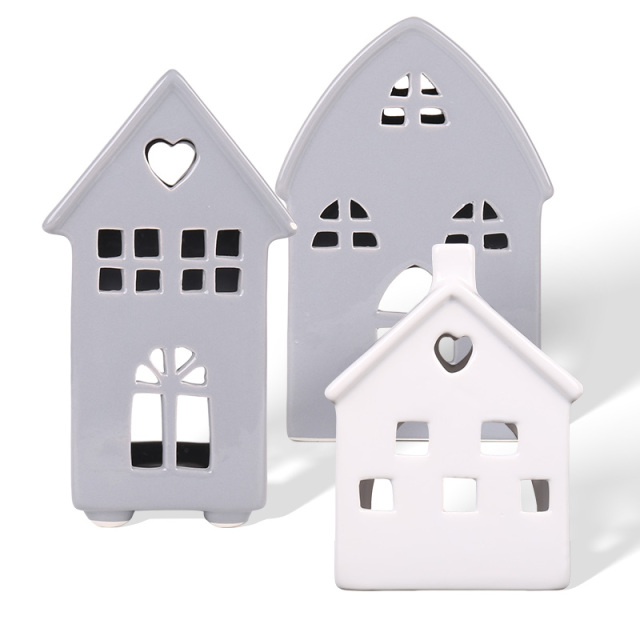 Wholesale Hollow Ceramic House Ornaments, Mini House Shaped Ceramic Home Decor