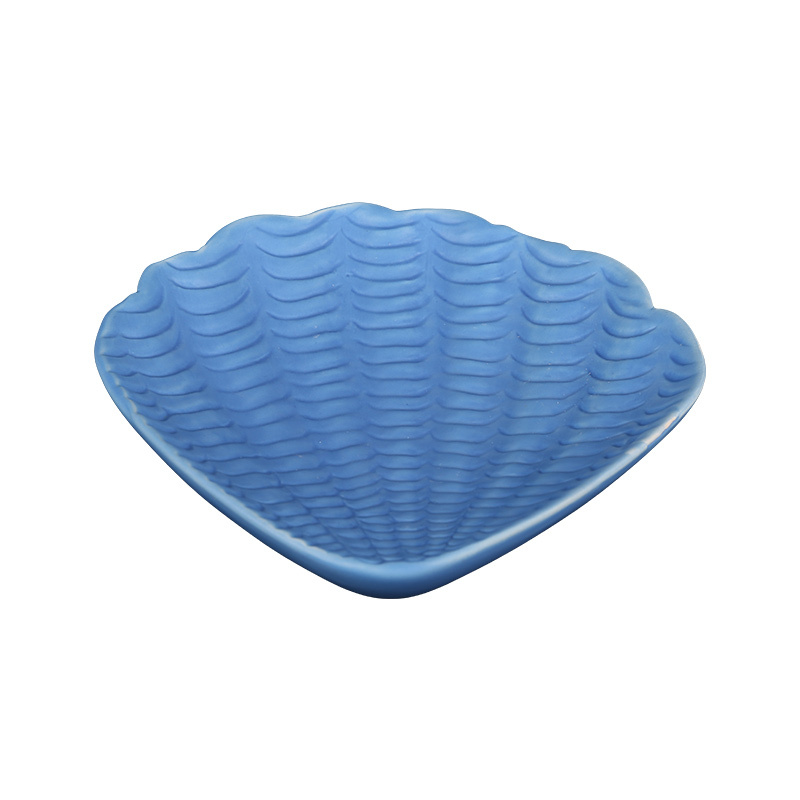 Wholesale Shell Shaped Ceramic Bathroom Accessories Set, Ceramic Seashell Soap Dish, Lotion Dispenser & Storage Tray