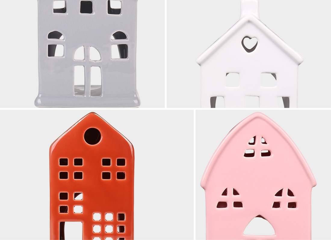 Wholesale Hollow Ceramic House Ornaments, Mini House Shaped Ceramic Home Decor
