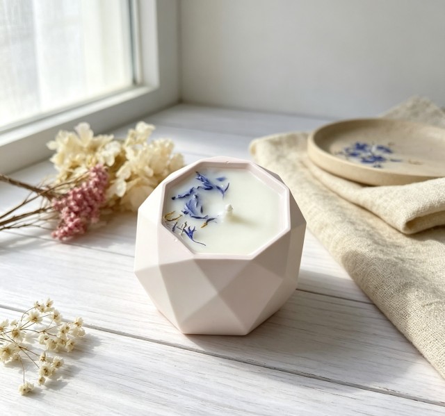 Wholesale Geometric Hexagonal Ceramic Candle Jar