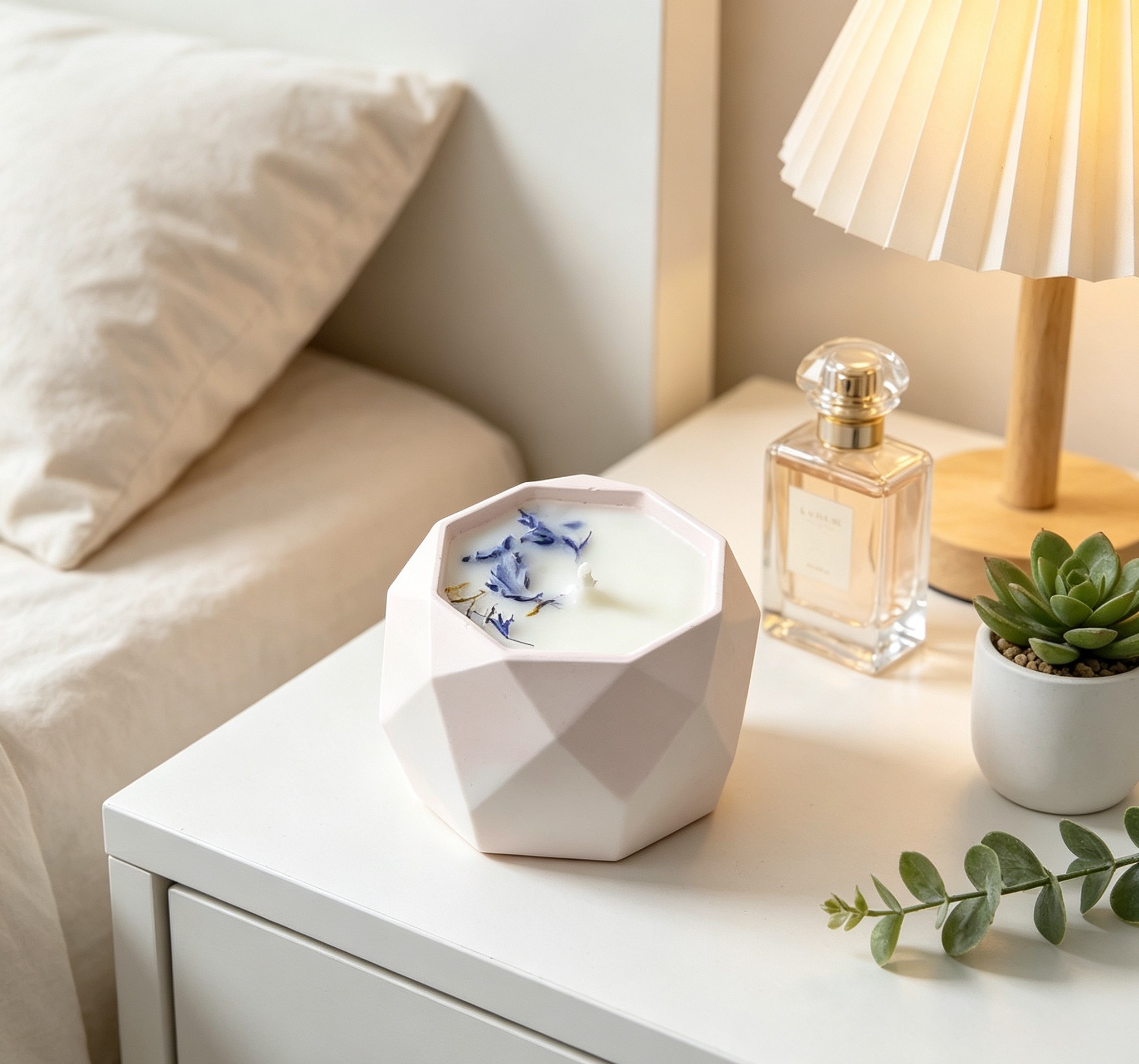 Wholesale Geometric Hexagonal Ceramic Candle Jar
