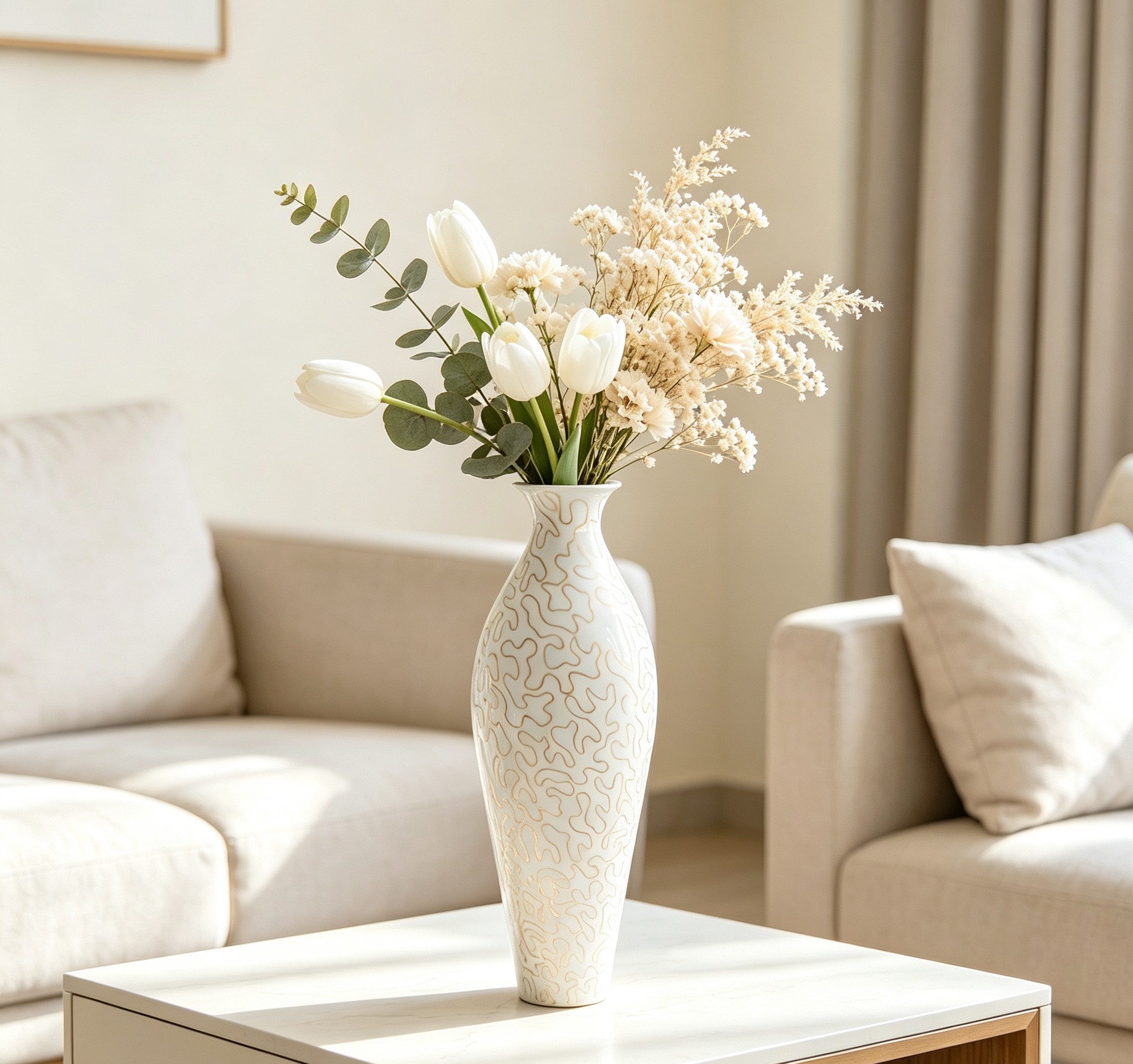 Wholesale Slim Gold Line Ceramic Vase