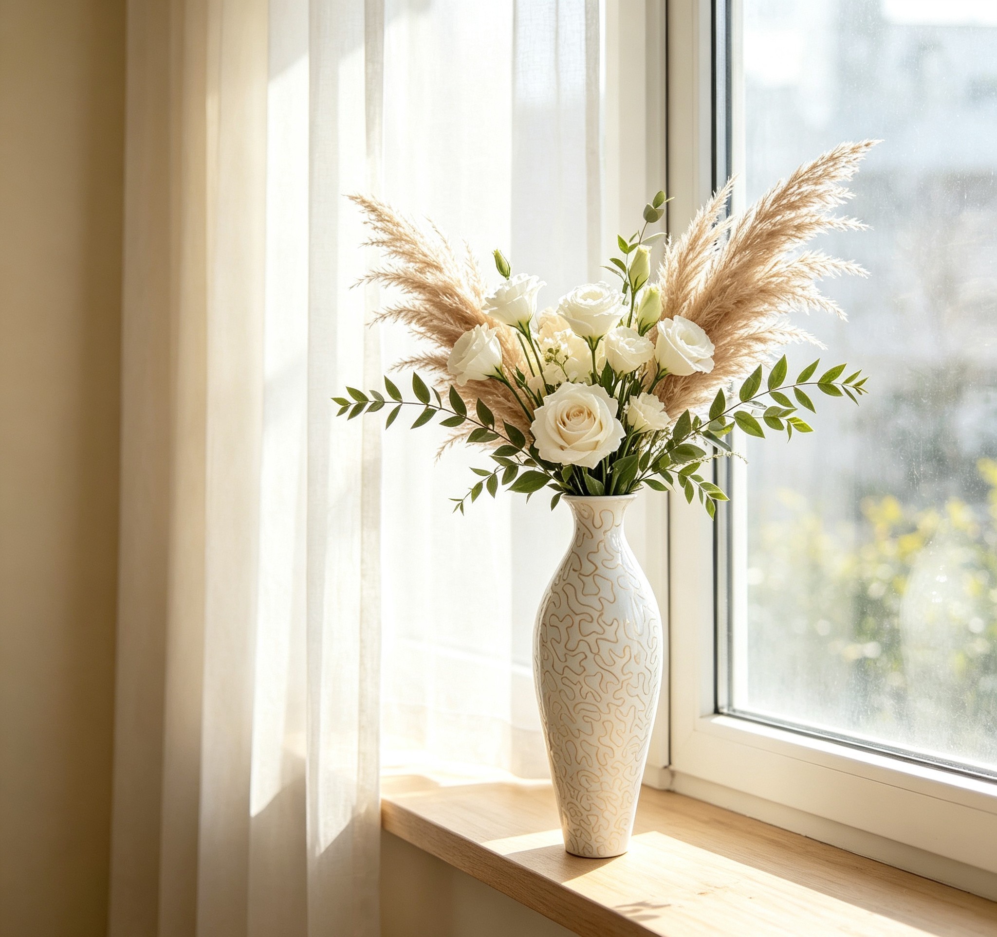 Wholesale Slim Gold Line Ceramic Vase