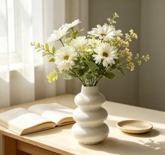 Wholesale White Stacked Ceramic Vase