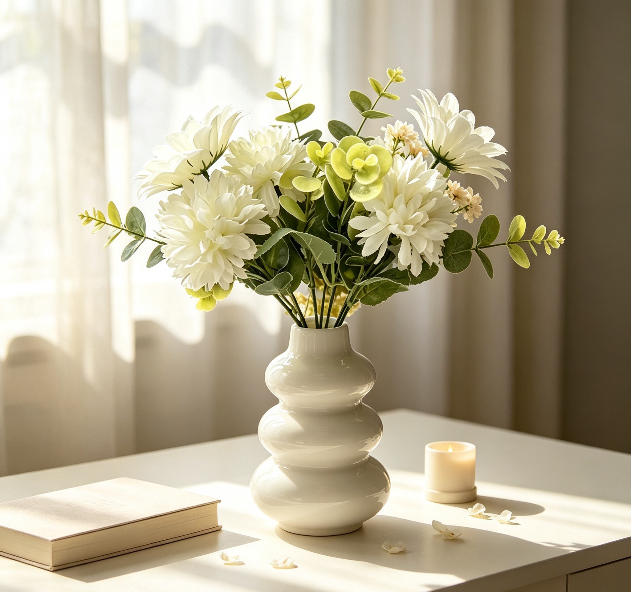 Wholesale White Stacked Ceramic Vase