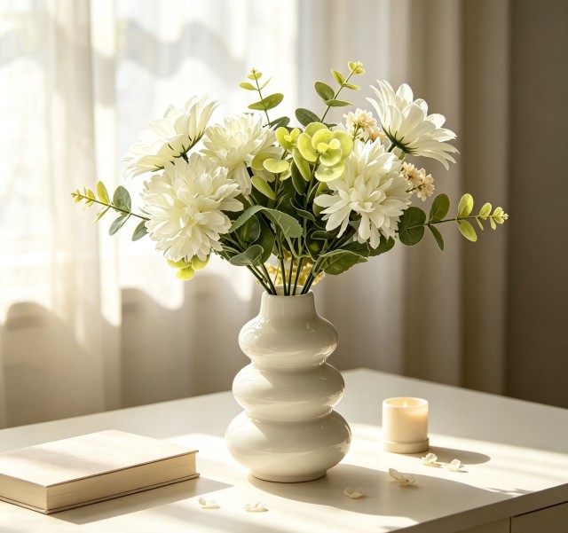 Wholesale White Stacked Ceramic Vase