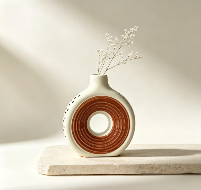 Wholesale Hollow Ring Ceramic Vase