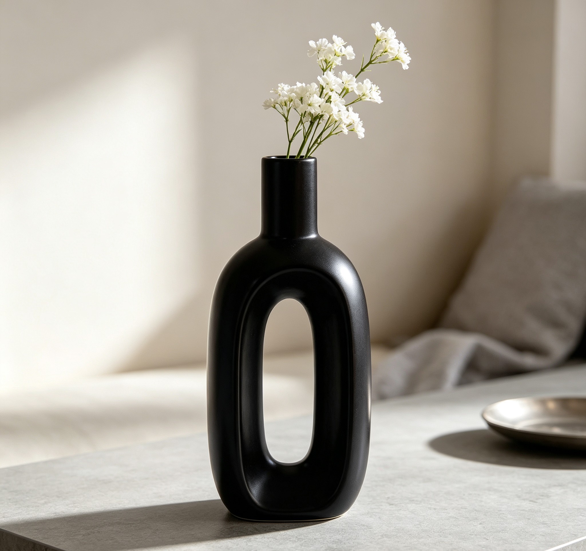 Wholesale Hollow Oval Ceramic Vase Set