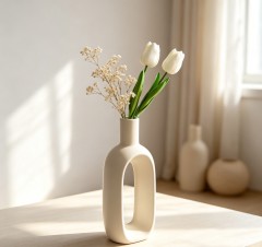 Wholesale Hollow Oval Ceramic Vase Set