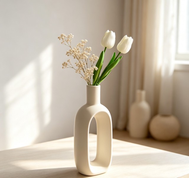Wholesale Hollow Oval Ceramic Vase Set