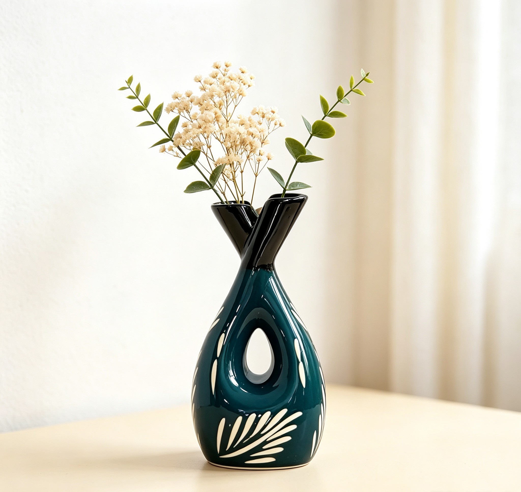 Wholesale Hollow Dual‑Nozzle Ceramic Vase