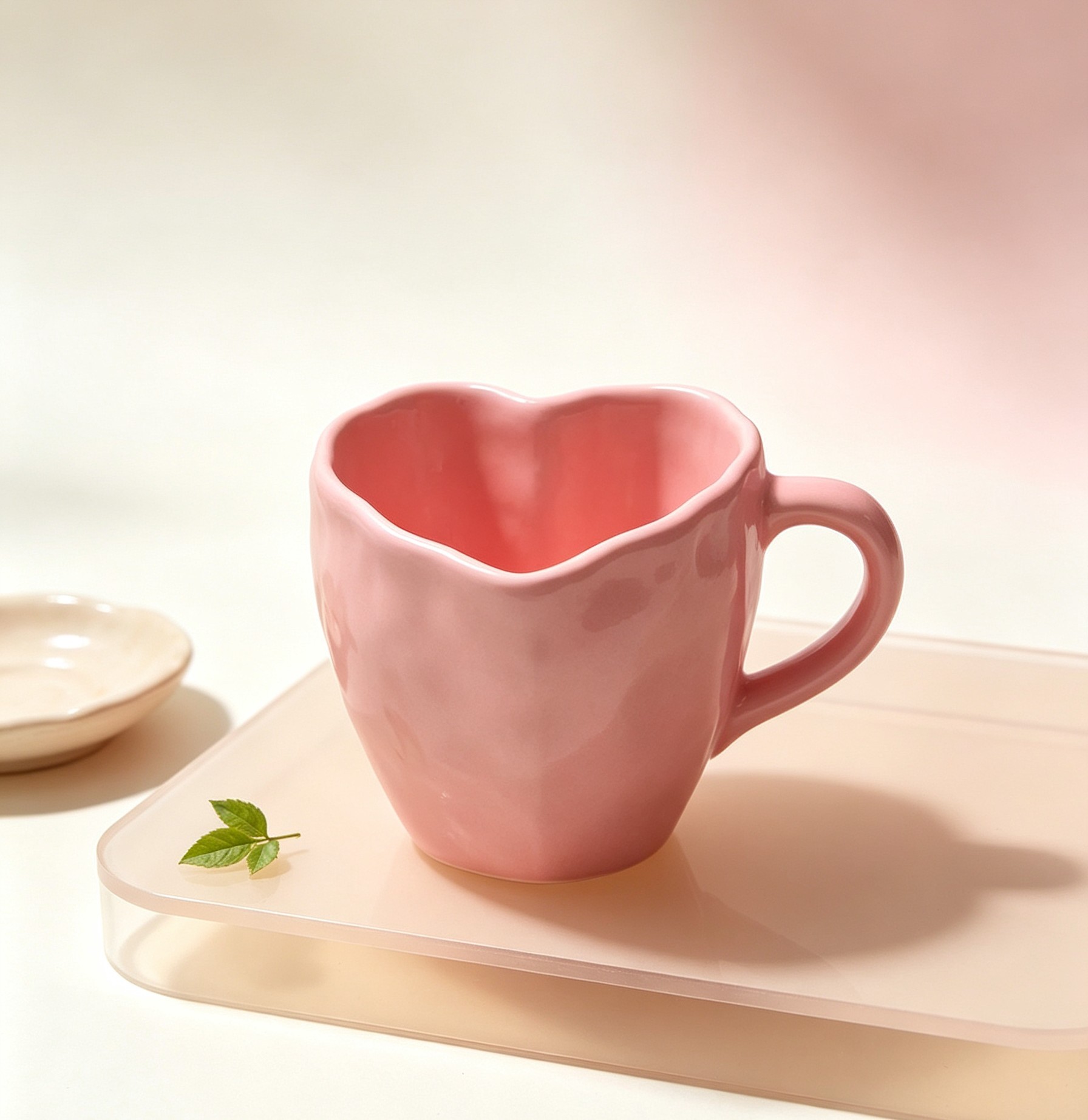 Wholesale Pink Heart Shaped Ceramic Mug