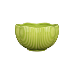 Wholesale Ribbed Petal Ceramic Tableware Set, Scalloped Edge Bowls and Plates with Mugs for Home Hotel Restaurant